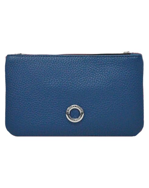 Pochette zippée Prestige bleu indigo - 19x11.5x1 cm