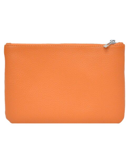 Pochette zippée Prestige orange - 23x14.5x1 cm