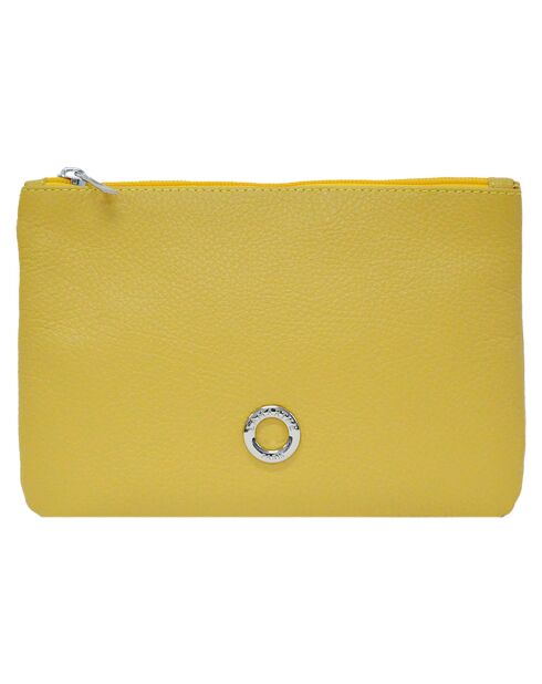 Pochette zippée Prestige jaune - 23x14.5x1 cm