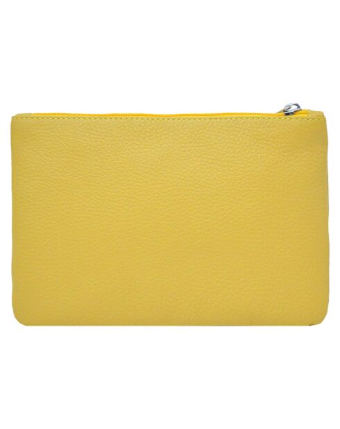Pochette zippée Prestige jaune - 23x14.5x1 cm