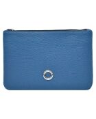 Pochette zippée Prestige bleu indigo - 23x14.5x1 cm