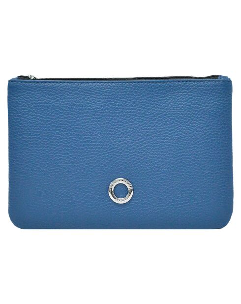 Pochette zippée Prestige bleu indigo - 23x14.5x1 cm