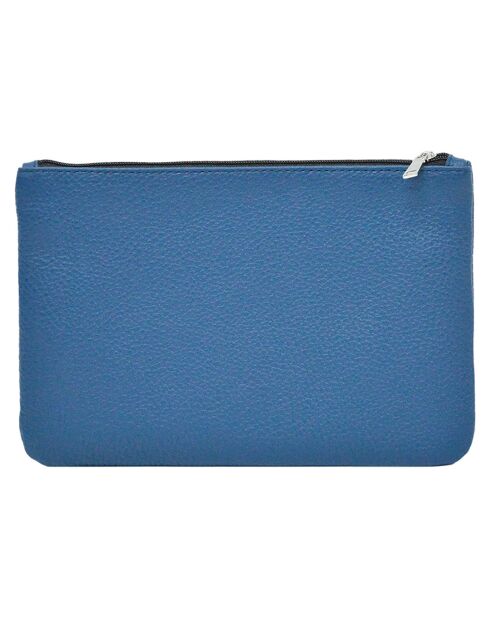 Pochette zippée Prestige bleu indigo - 23x14.5x1 cm