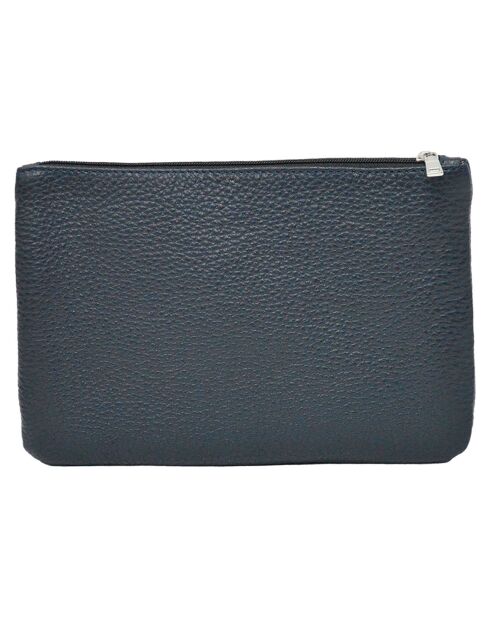 Pochette zippée Prestige bleu marine - 23x14.5x1 cm