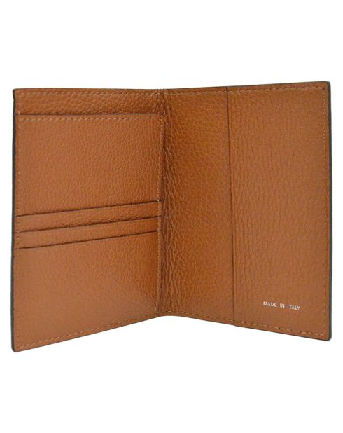 Etui passeport en Cuir Saphir cognac - 13.5x10 cm