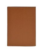 Etui passeport en Cuir Saphir cognac - 13.5x10 cm