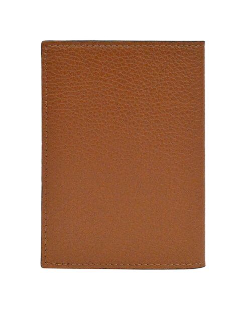 Etui passeport en Cuir Saphir cognac - 13.5x10 cm