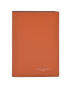 Etui passeport en Cuir Saphir orange - 13.5x10 cm