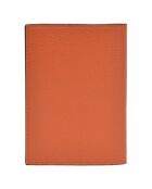 Etui passeport en Cuir Saphir orange - 13.5x10 cm