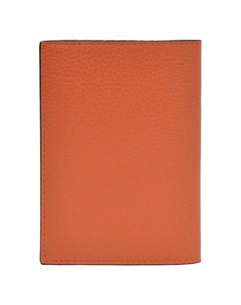 Etui passeport en Cuir Saphir orange - 13.5x10 cm