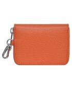 Porte-cartes en Cuir Saphir orange - 10x8x2cm