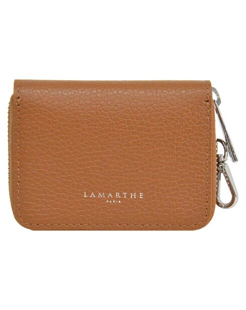 Porte-cartes en Cuir Saphir cognac - 10x8x2cm