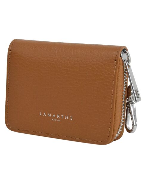 Porte-cartes en Cuir Saphir cognac - 10x8x2cm