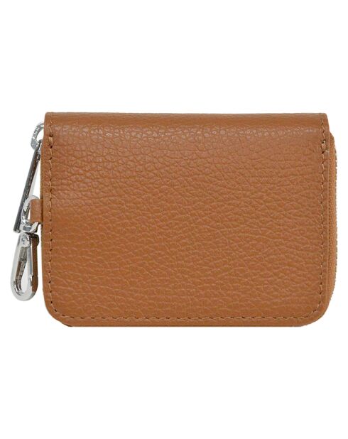 Porte-cartes en Cuir Saphir cognac - 10x8x2cm