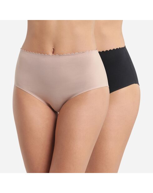 2 Culottes Body Touch Easy noir/beige