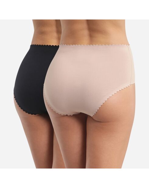 2 Culottes Body Touch Easy noir/beige