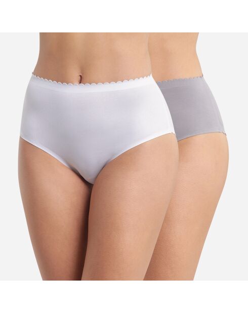 2 Culottes Body Touch Easy blanc/gris