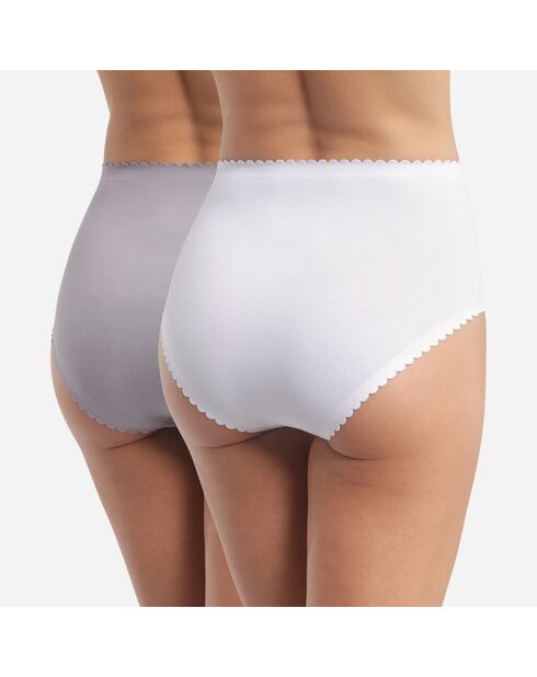 2 Culottes Body Touch Easy blanc/gris