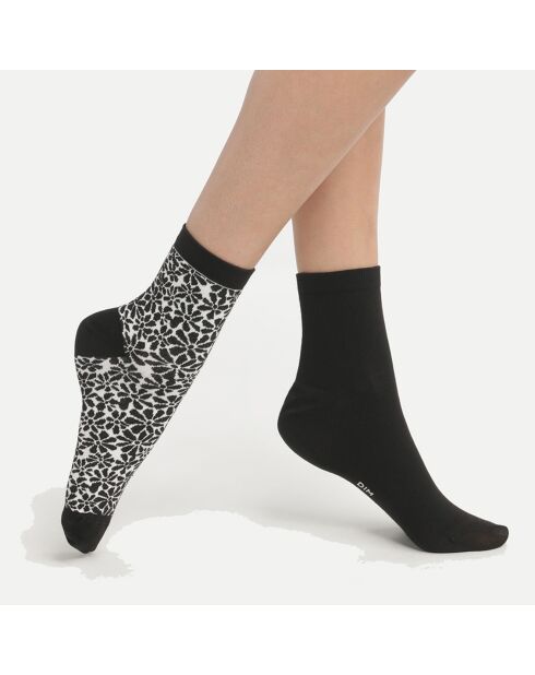 2 Paires de chaussettes Coton Bio Dim Good noires