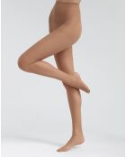 Collant semi opaque  en fils recyclés Dim Good cannelle