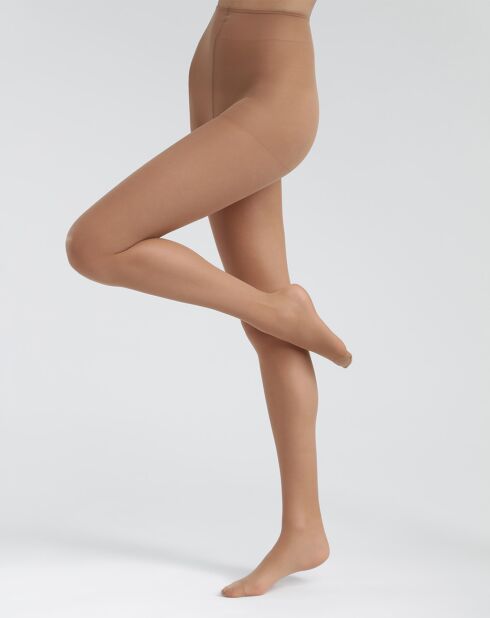 Collant semi opaque  en fils recyclés Dim Good cannelle