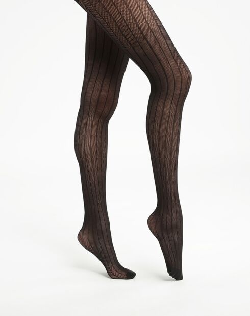 Collant à motifs linéaires Dim Style noir