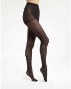 Collant à motifs linéaires Dim Style noir
