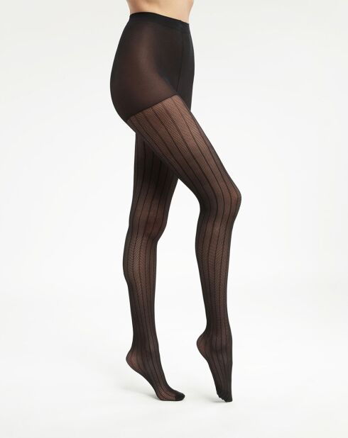 Collant à motifs linéaires Dim Style noir