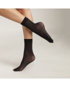 Chaussettes à rayures transparentes noires