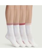 4 Paires de chaussettes EcoDim blanc/rose