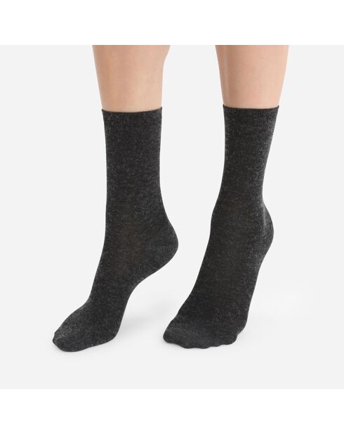 Chaussettes unies douces anthracite