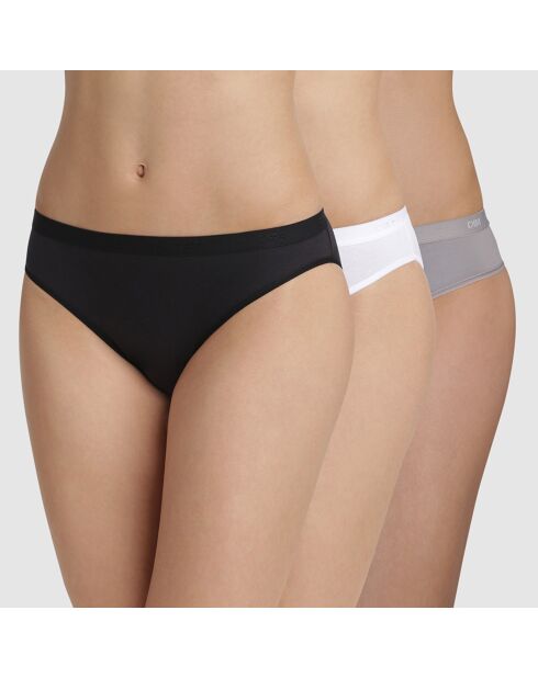 3 Culottes Les Pockets noir/blanc/gris