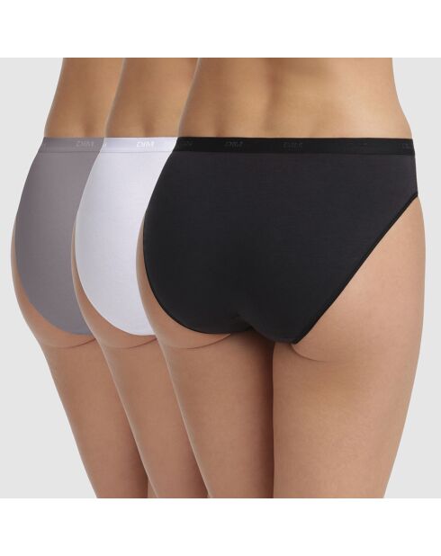 3 Culottes Les Pockets noir/blanc/gris