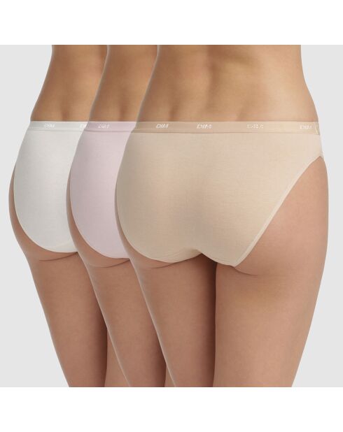 3 Culottes Les Pockets peau/rose/nacre