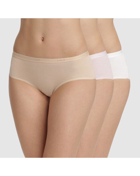 3 Boxers Les Pockets peau/rose/nacre