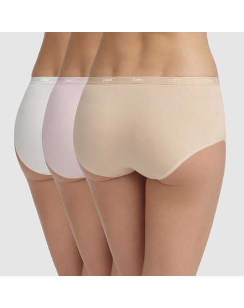 3 Boxers Les Pockets peau/rose/nacre