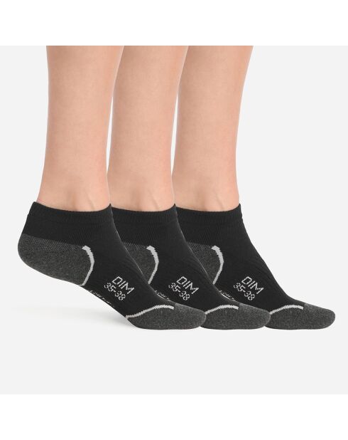 3 Paires de chaussettes de sport noir/gris