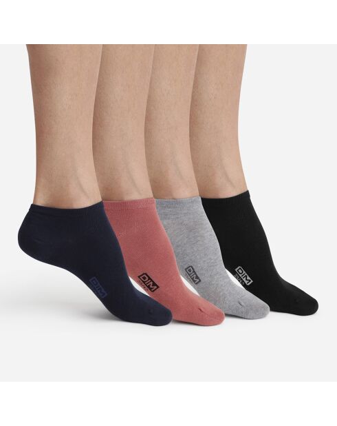 4 Socquettes en coton multicolores