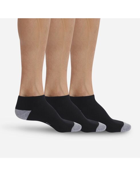 3 Paires de socquettes de sport EcoDIM micro noires