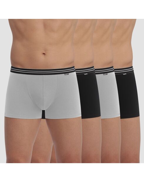4 Boxers EcoDim noir/gris