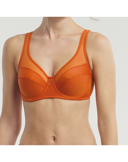 Soutien-gorge emboîtant en microfibre et tulle Generous mandarine