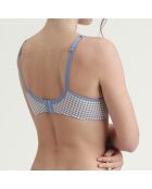 Soutien-gorge emboîtant à armatures pied de poule Generous bleu