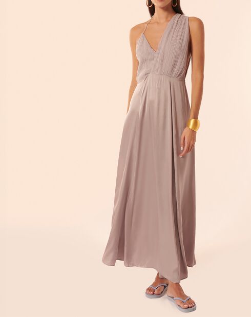 Lilafarbenes Kleid aus Leinen und Seide Aimee