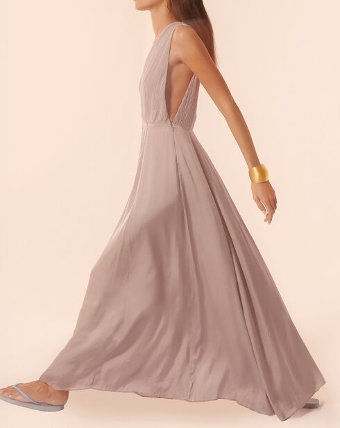 Robe Aimee en lin et en soie lilas