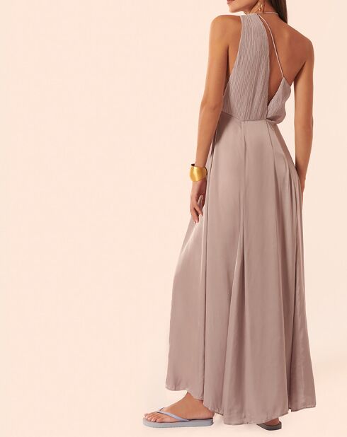 Robe Aimee en lin et en soie lilas