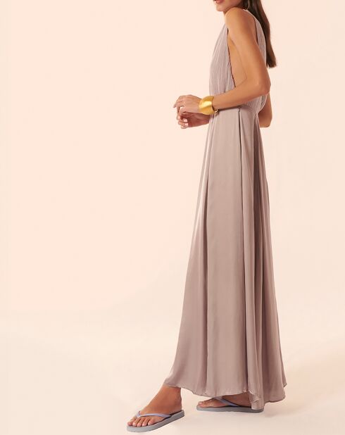 Robe Aimee en lin et en soie lilas