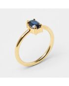 Bague Amour doré bleu foncé