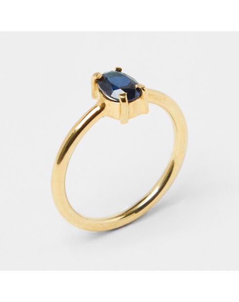 Bague Amour doré bleu foncé