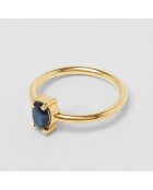Bague Amour doré bleu foncé