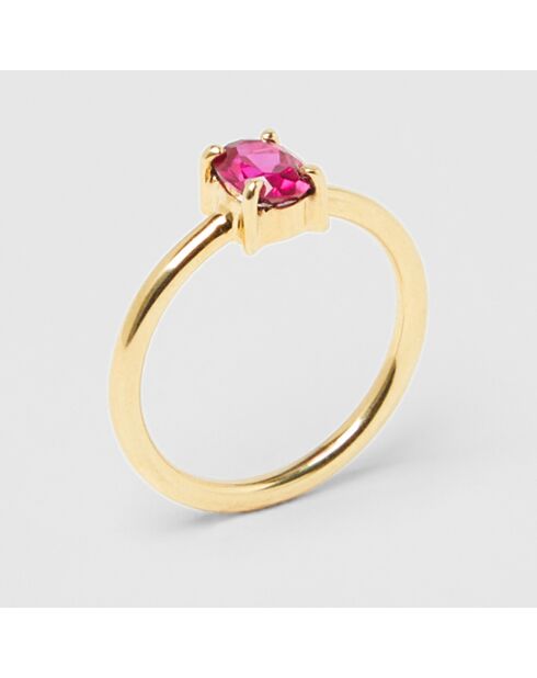 Bague Amour doré fushia